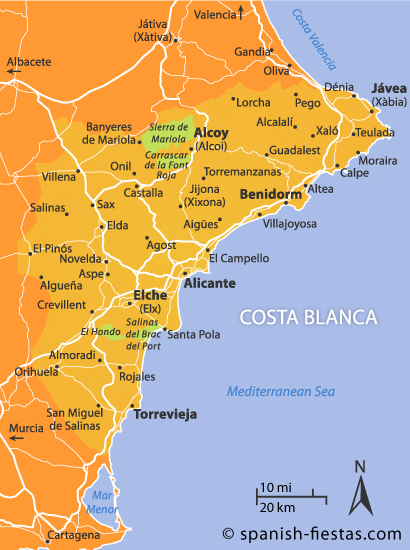 Costa Blanca Map