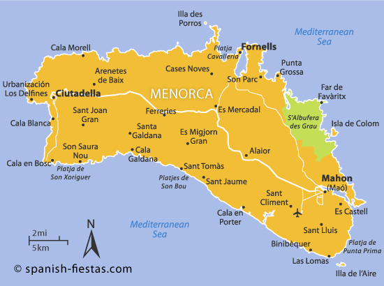 Mapa Menorky