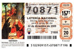 Los do loterie El Gordo Španělská vánoční loterie