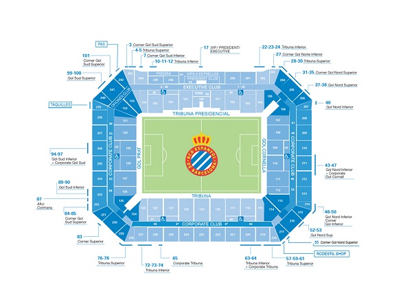 Espanyol Stadium Map