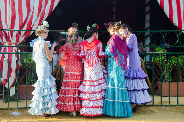 Girls in Flamenco Dresses