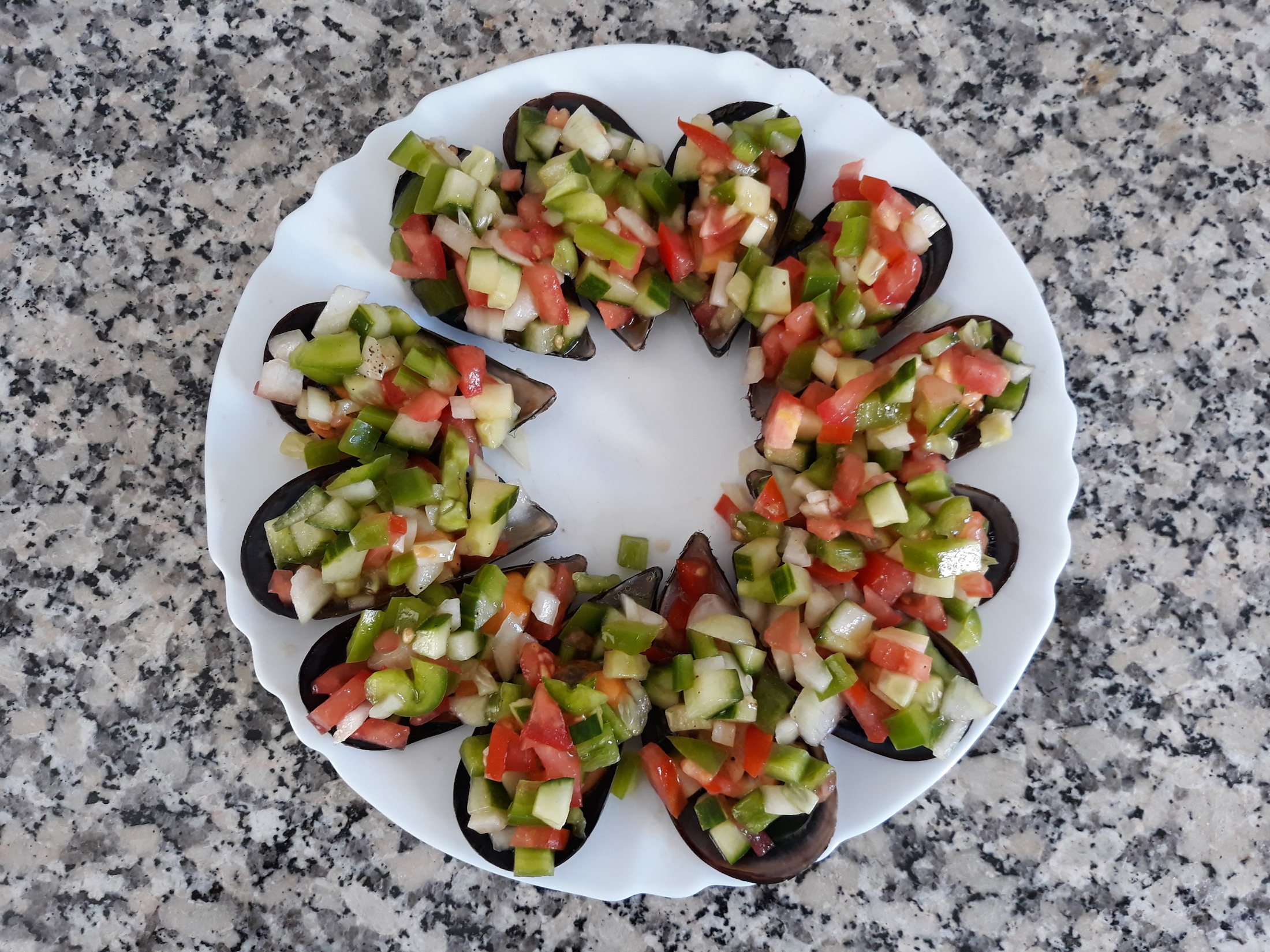 Mussels with Pipirrana Salad