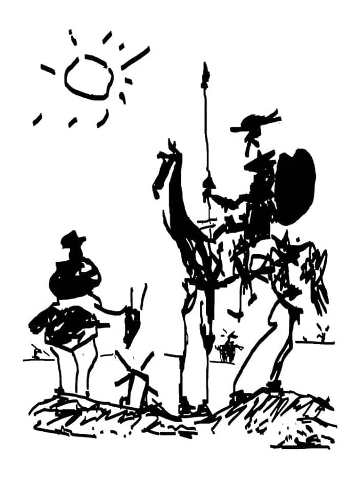 Miguel de Cervantes and Don Quijote: Picasso's iconic sketch